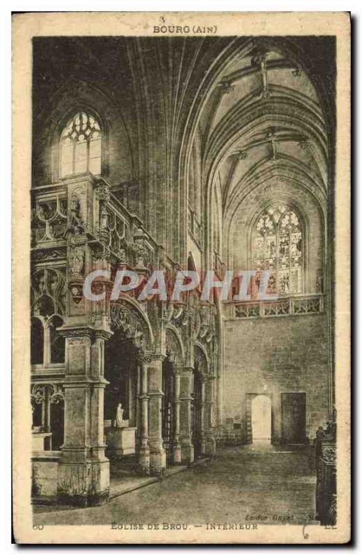 Postcard Ancient Church of Brou Interior