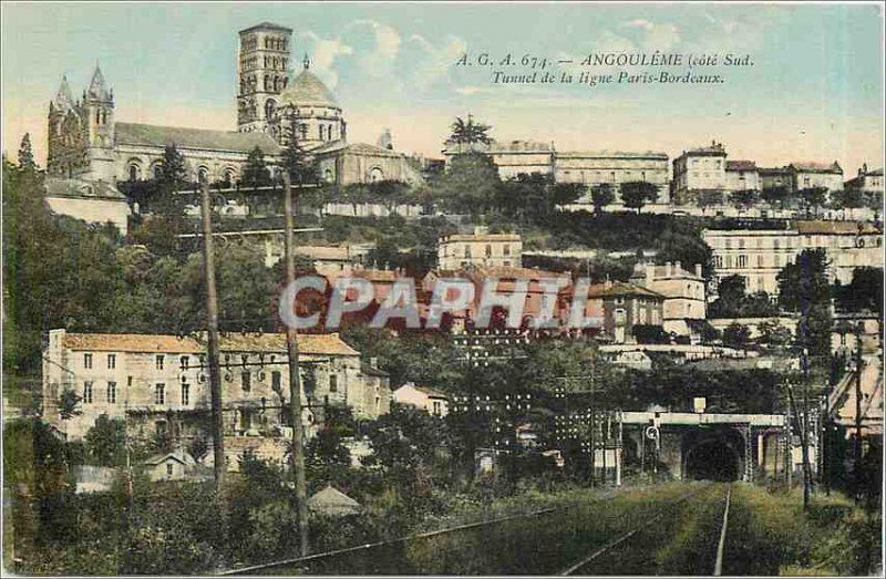 Old Postcard Angouleme south coast Tunnel the Paris Bordeaux