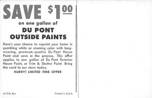 Du Pont Outside Paints Advertising Unused 