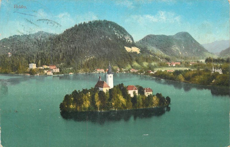 Slovenia Bled Veldes 1909 postcard