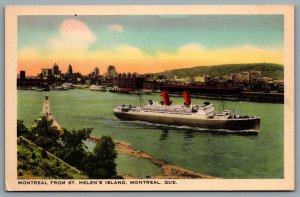 Postcard Montreal Quebec c1940s From St. Helens Island Steamer Steamship A