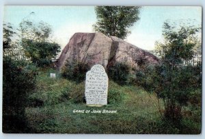 c1910's Grave Of John Brown Tombstone View North Elba New York Antique Postcard