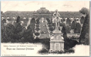 M-77181 Sanssouci Palace with Frederick the Great Monument Potsdam Germany