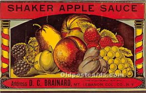Shaker Apple Sauce Mount Lebanon, NY, USA Unused 