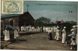 PC DIEGO-SUAREZ L'EGLISE LE DIMANCHE MAGADASCAR (a30143)