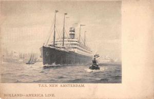Holland America Line TSS New Amsterdam Antique Postcard J79968
