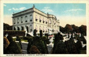 The Elms Residence Of E. J. Berwind Newport RI Rhode Island Postcard Divided UP 