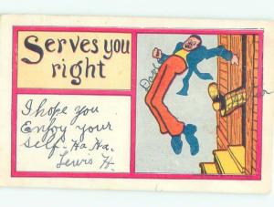 Pre-Linen Comic MAN KICKED IN THE BUTT AB9331