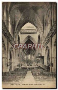 Old Postcard Caen Interior L & # 39Eglise St. John