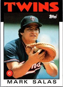 1986 Topps Baseball Card Mark Salas Minnesota Twins sk2608