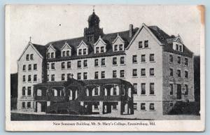 Postcard MD Emmittsburg New Seminary Building Mount Saint Mary's College N16