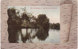 Wisconsin Milwaukee The Banks Of The Milwaukee River Fancy Border 1907