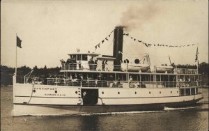 Maine Steamship Steamer Boat SOUTHPORT CLOSE-UP c1910 Real Photo Postcard