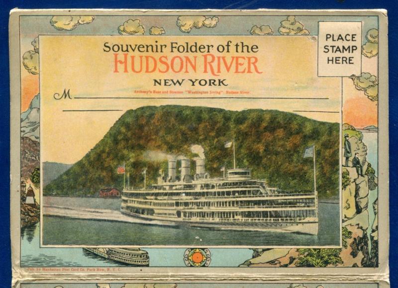 Hudson River New York souvenir Postcard Folder 1920s