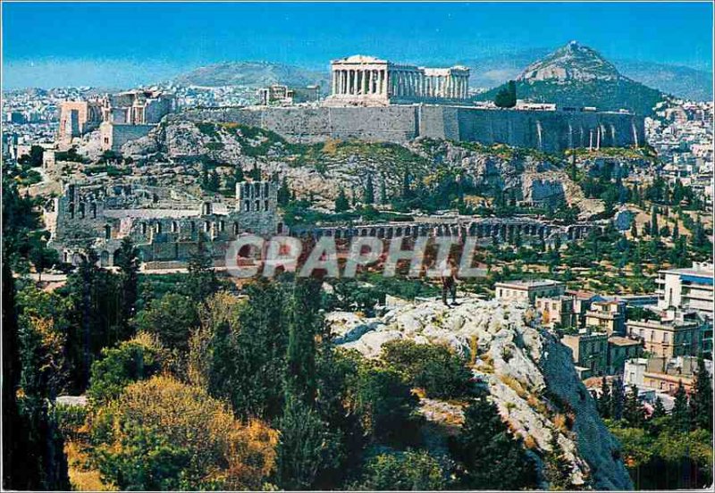 Postcard Modern Athens View of the Acropolis