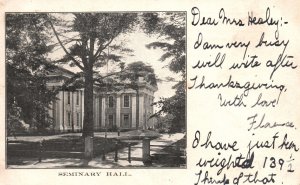 Vintage Postcard 1910's Seminary Hall Building Historic Landmark