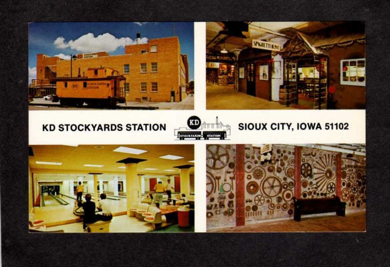 IA KD Stockyards Station Meat Packing Plant Bowling Sioux City Iowa Postcard