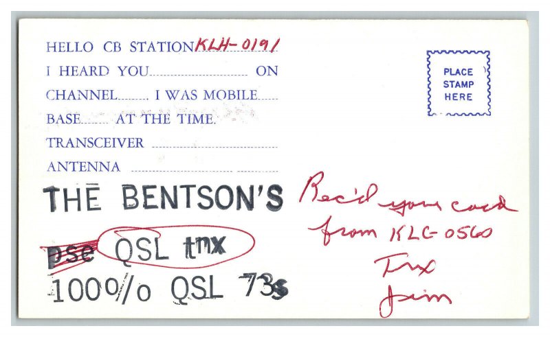 QSL Radio Card From Salem Oregon KLC - 1561 