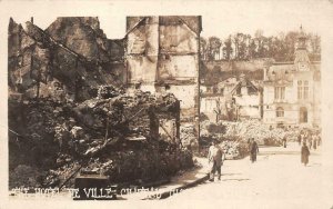 RPPC THE HOTEL DE VILLE CHATEAU THA? FRANCE MILITARY REAL PHOTO POSTCARD (1919)