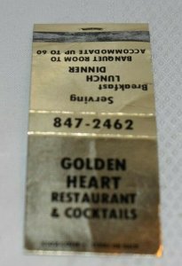 Golden Heart Restaurant & Cocktails 20 Strike Matchbook Cover