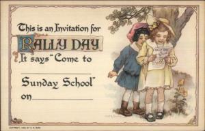 CM Burd Rally Day Sunday School Children 1922 Postcard #2 EXC COND
