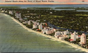 Florida Miami Beach Palatial Hotels Along The Shore