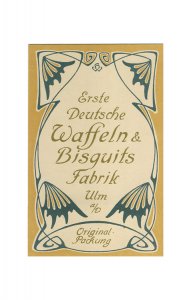 Art Nouveau Cookie Label circa 1903 printed by chromolithography Mint Condition