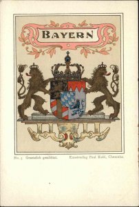 Kohl Bayern Munich Germany Heraldic Shield Lions No. 5 Vintage Postcard