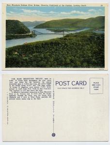 (204) Old postcard, Bear Mountain Hudson River Bridge