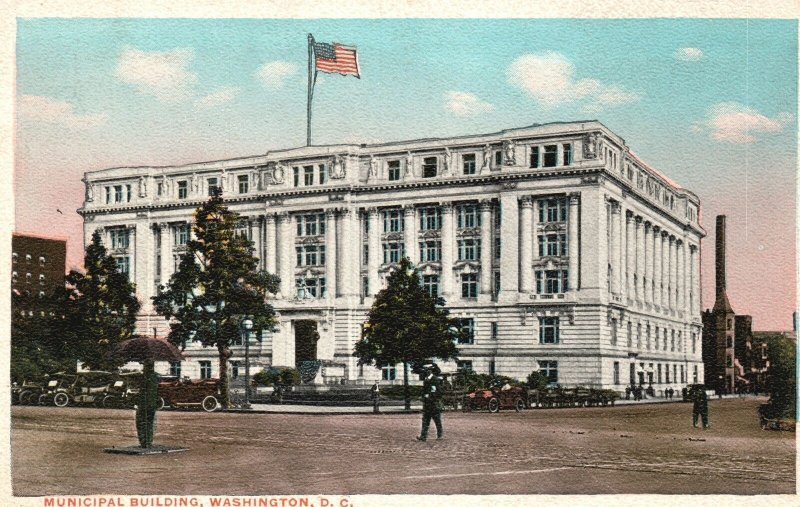 Vintage Postcard 1920's Municipal Building Government Office House Washington DC