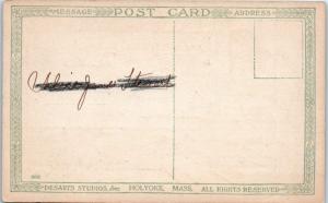 HOLYOKE, MA ~  Arts & Crafts BIRTHDAY GREETING c1910s  Desarts Studios Postcard