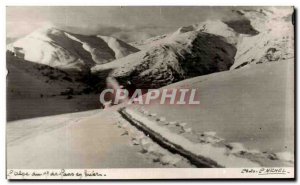 Old Postcard L & # 39alpe Mount Mans in winter