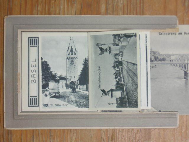 Basel Switzerland Pull-Out Mechanical Flapper Multi-View Postcard c1910 12 VIEWS