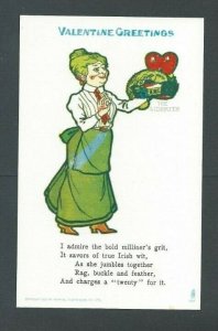 Ca 1970 Valentine Greeting W/Poem About Irish Gal