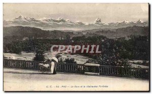 Old Postcard Pau The Gave And The Chaine Des Pyrenees