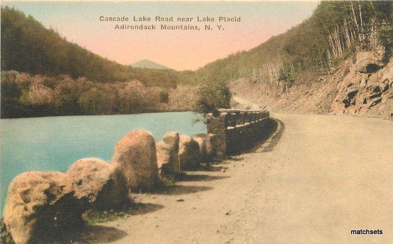 1920s Adirondack Mountain New York Cascade Lake hand colored Albertype 6482