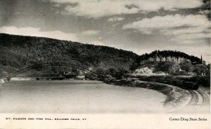 VT - Bellows Falls. Mount Kilburn and Pine Hill and Train