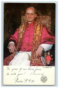 Vintage Pope Paulus VI Catholic Postcard P152 