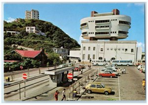 c1960's Parking at Peak Tower Restaurant Hong Kong Unposted Vintage Postcard