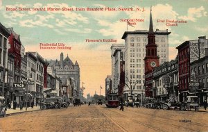 Broad St., toward Market St., from Branford Place, Newark, N.J., early postcard