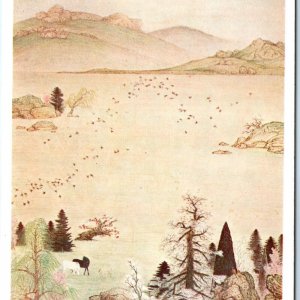 c1940s Japan Desert Painting Yano Hanayama Postcard 13th Imperial Academy A60