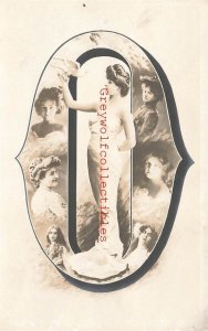 Alphabet, Letter O, Pretty Women, RPPC