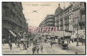 Old Postcard Marseille Rue Noailles Tramway