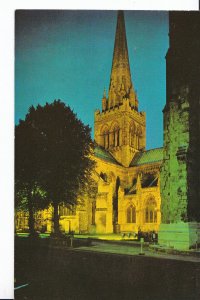 Sussex Postcard - The Cathedral Floodlit - Chichester    XX646