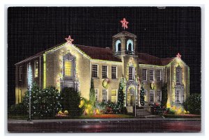 City Hall With Christmas Lighting Denton Texas Postcard