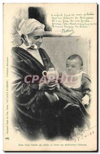 Old Postcard Folklore Botrel Women Children