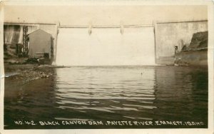 Wes. Andrews RPPC 42. Black Canyon Dam, Payette River Emmett ID Gem County