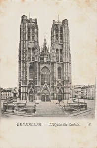 BRUXELLES BELGIUM~L'EGLISE STE-GUDULE~1900s PHOTO POSTCARD