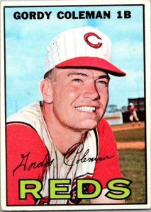 1967 Topps Baseball Card Gordy Coleman Cincinnati Reds sk2170