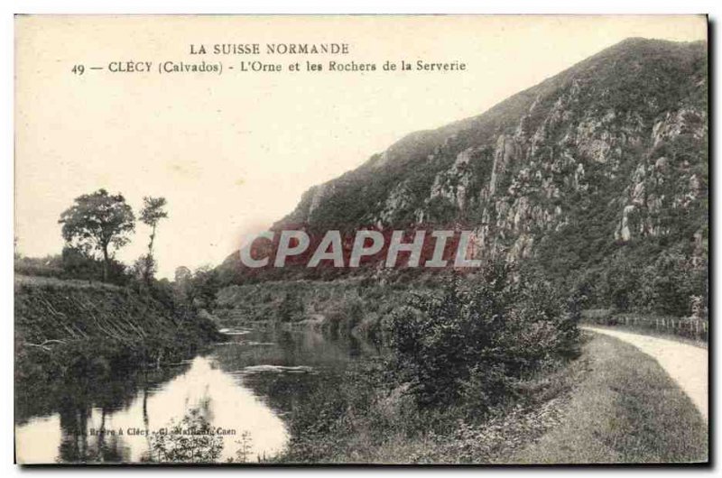 Old Postcard Clecy La Suisse Normande L Orne and Rocks of the Serverie